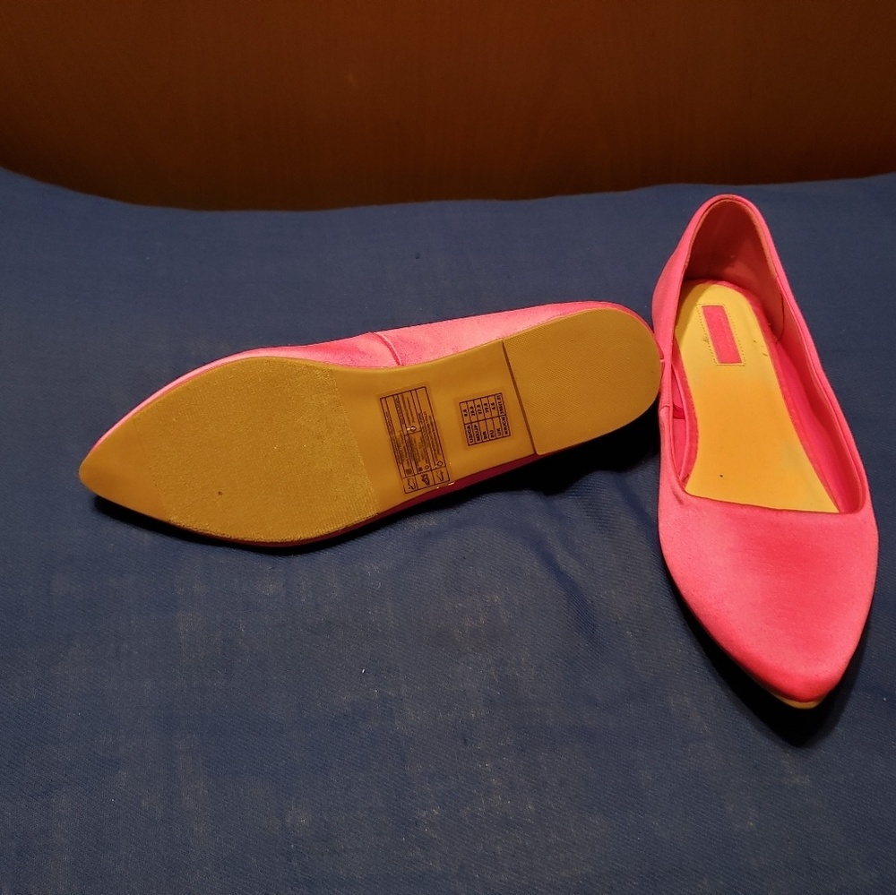 Vibrant hot pink flats